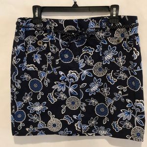 Ann Taylor LOFT Skirt Navy Blue & White Size 10